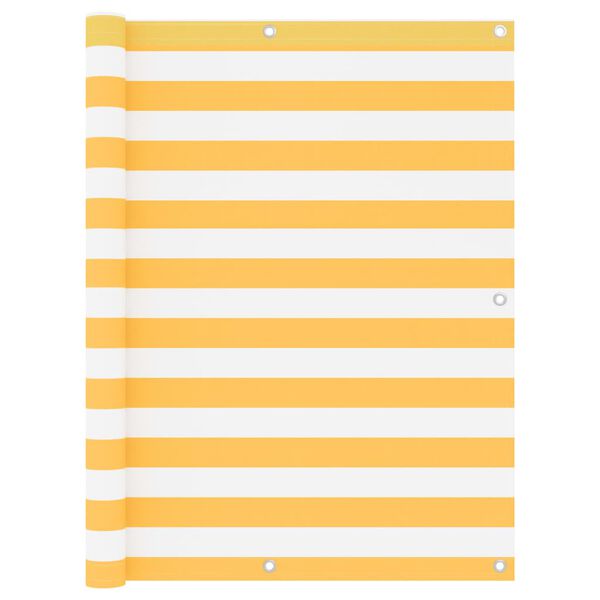 vidaXL r&otilde;dusirm, valge ja kollane, 120 x 600 cm, oxford-kangas