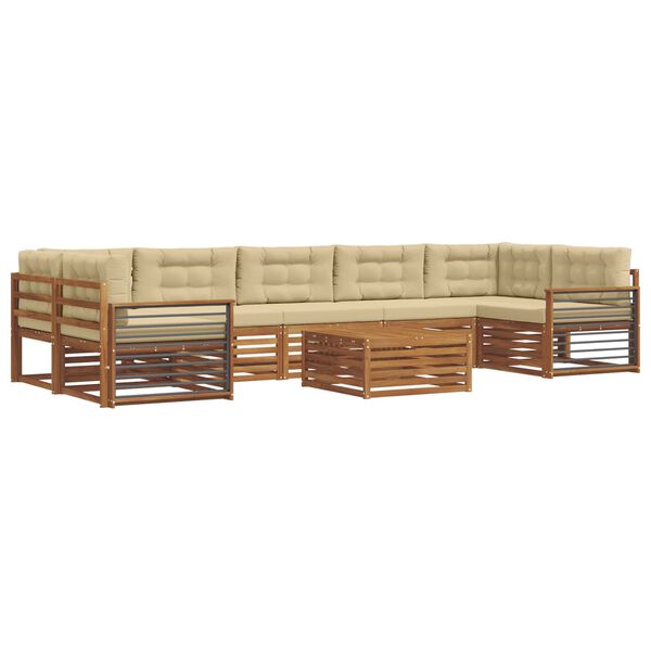 vidaXL V&auml;li diivanikomplekt padjaga 8 pcs Looduslik ja beež