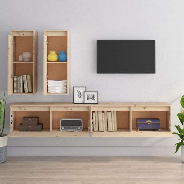 vidaXL telerikapid 4 tk, männipuit