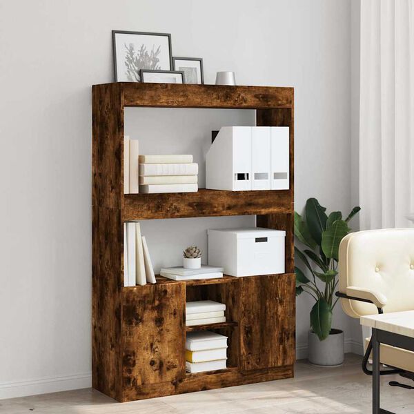 vidaXL kõrge kapp, suitsutatud tamm, 92x33x140 cm, tehispuit