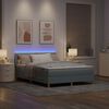 vidaXL LED Box Spring Voodi madratsiga Helehall 140 x 190 cm kangas
