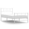 vidaXL metallist voodiraam peatsi ja jalutsiga, valge, 100x190 cm