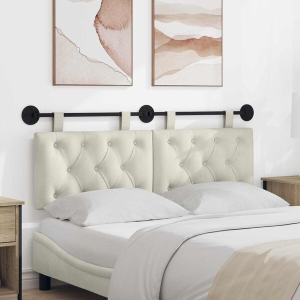 vidaXL Rippuv Peatoe Seinale kinnitatav cream 150 x 55 x 7 cm Samet