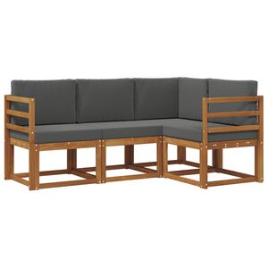 vidaXL V&auml;li diivanikomplekt padjaga 4 pcs Looduslik ja antriit