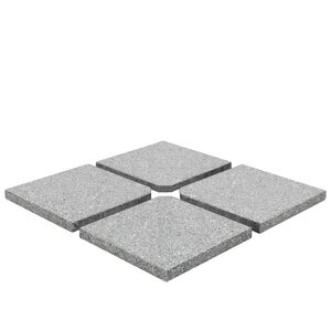 vidaXL p&auml;evavarju raskusplaadid, 4 tk, hall graniit, kandiline, 100 kg