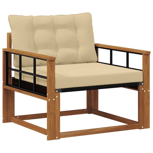 vidaXL V&auml;li diivanikomplekt Tugev acacia puit ja Textilene Neutraalne