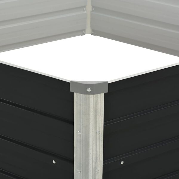 vidaXL kõrgendatud peenrakast antratsiit 129x129x45 cm tsingitud teras