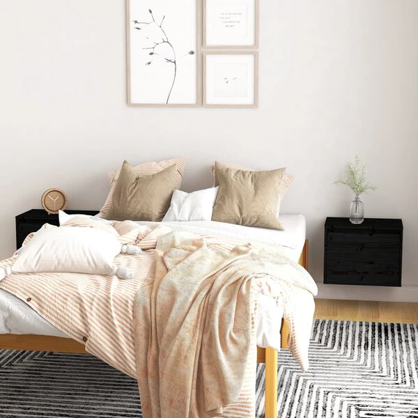 vidaXL seinakapid 2 tk, must, 45x30x35 cm, m&auml;nnipuit