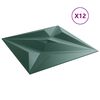 vidaXL Seinapaneelid T&auml;ht 12 pcs Staar Roheline 50 x 50 cm XPS Vaht