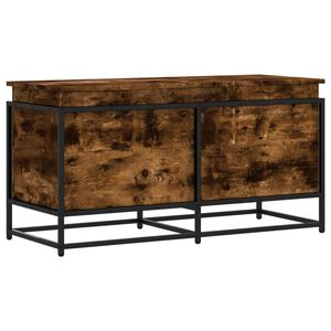 vidaXL kaanega hoiukast, suitsutatud tamm, 100x40x51,5 cm, tehispuit