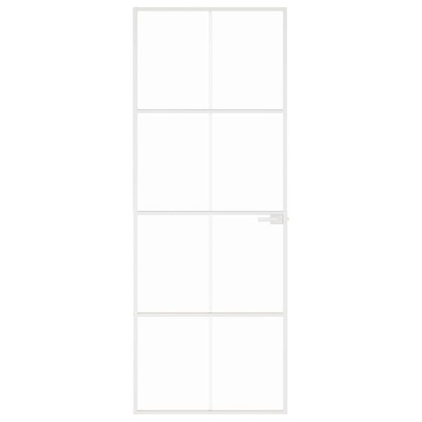 vidaXL siseuks, valge, 76x201,5 cm, karastatud klaas/alumiinium, &otilde;huke