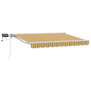 vidaXL Manuaalne varikatus LED-idega Kollane, Hall ja Valge 3,5 x 2 m