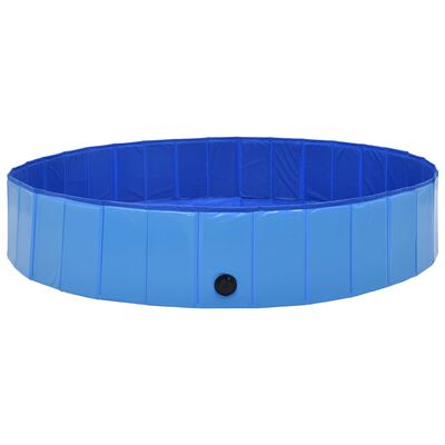 vidaXL kokkupandav koertebassein, sinine, 160 x 30 cm, PVC