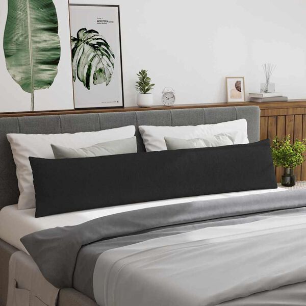 vidaXL Diivanipadjad 2 pcs Must 200 x 40 cm kangas