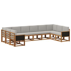 vidaXL V&auml;li diivanikomplekt padjaga 10 pcs Naturaalne ja helehall