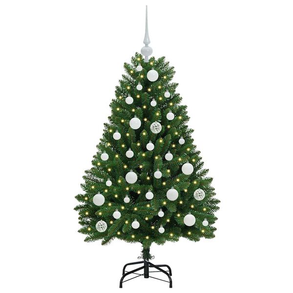 vidaXL Tehisjõulupuu koos 150 LED-iga Roheline 120 cm PVC ja metall