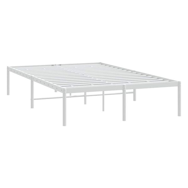 vidaXL metallist voodiraam, valge, 135x190 cm