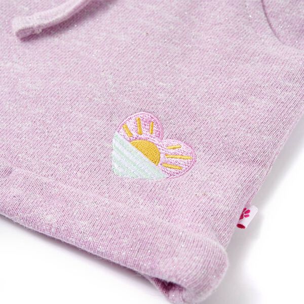 Laste lühikesed püksid pingutusnööriga, kahvaturoosa, 104