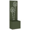 vidaXL Aia privaatsuse kate Lilled Oliiviroheline 50 x 32 x 150 cm