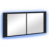 vidaXL LED peegelkap Must tamm 100 x 12 x 45 cm Tehispuit
