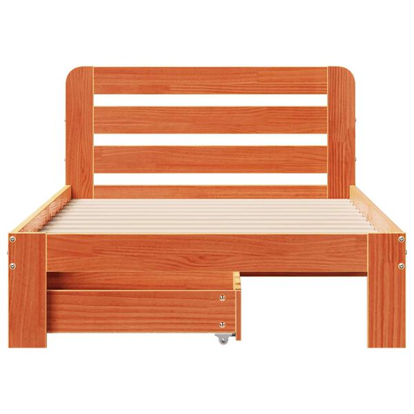 vidaXL voodiraam ilma madratsita, vahapruun, 90 x 190 cm, m&auml;nnipuit