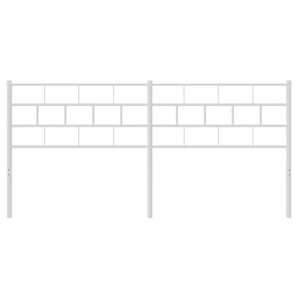 vidaXL metallist voodipeats, valge, 193 cm