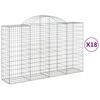 vidaXL kaarekujulised gabioonkorvid 18 tk, 200x50x120/140 cm, raud