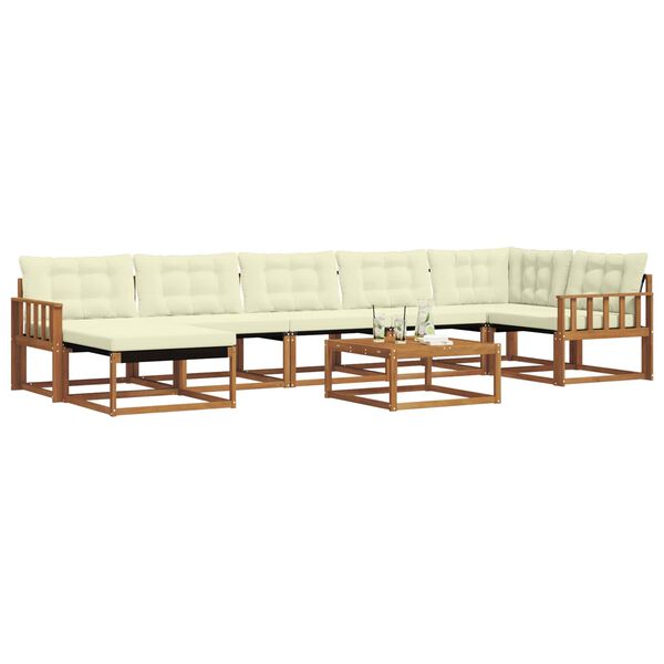 vidaXL V&auml;li diivanikomplekt 22 pcs Looduslik ja kreem Tugev akatsiapuu