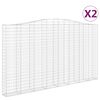 vidaXL kaarekujulised gabioonkorvid 2 tk, 400x30x220/240 cm, raud
