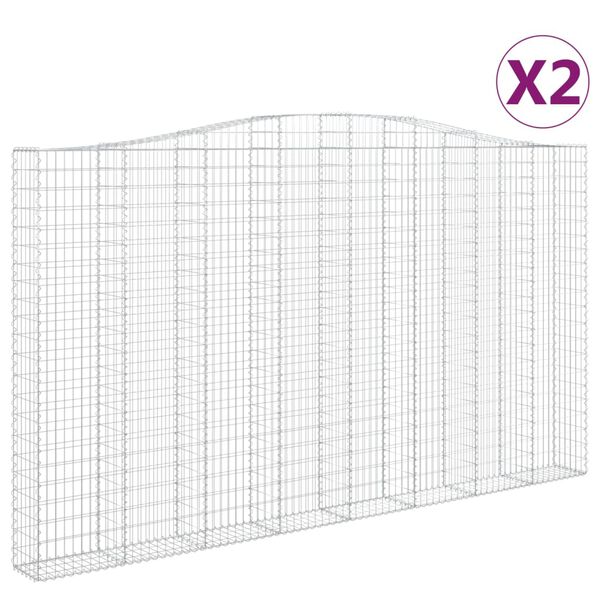 vidaXL kaarekujulised gabioonkorvid 2 tk, 400x30x220/240 cm, raud