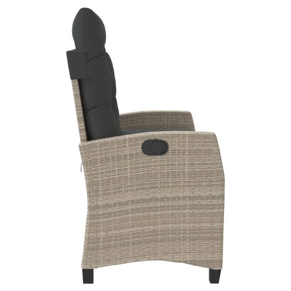 vidaXL allalastav aiapink koos istmepadjaga, helehall, polürotang