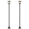 vidaXL Lamp Post Set with LED Bulb 2 tk Must 16 x 16 x 156 cm
