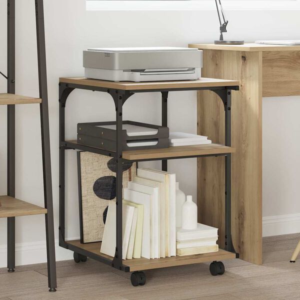 vidaXL Printeri alus K&auml;sit&ouml;&ouml;puu 43 x 48 x 64 cm Tehispuit