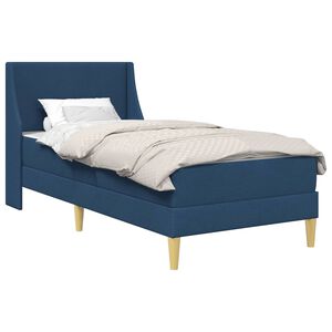 vidaXL Voodiraam madratsiga peaga Sinine 80x 200 cm Pol&uuml;ester