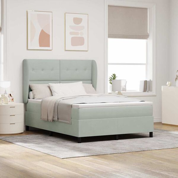 vidaXL Karbi vedrumadrats madratsiga Helehall 190 x 140 cm Pol&uuml;ester