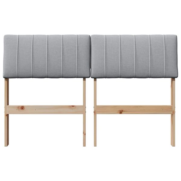 vidaXL Polsterdatud voodiots Helehall 120 cm Tahke mänd