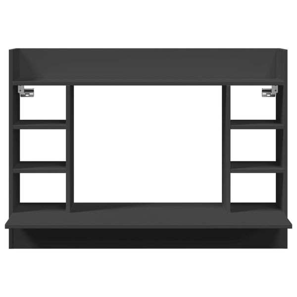 vidaXL seinale kinnitatav kirjutuslaud, must, 105x48x75 cm, tehispuit