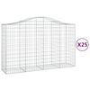 vidaXL kaarekujulised gabioonkorvid 25 tk, 200x50x120/140 cm, raud