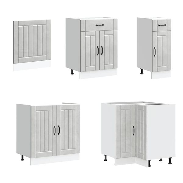 vidaXL 11-osaline k&ouml;&ouml;gikapi komplekt Lucca, betoonhall, tehispuit