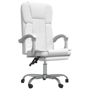 vidaXL reguleeritav kontoritool, valge, kunstnahk