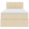 vidaXL LED-valgusega hoiuvoodi madratsiga Kreem 100 x 200 cm kangas