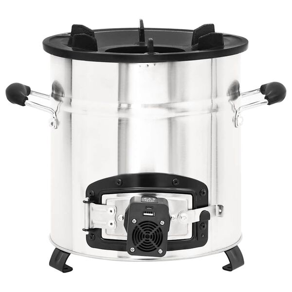 vidaXL puupliit USB ventilaatoriga, hõbedane, 35,5x26x28 cm, teras