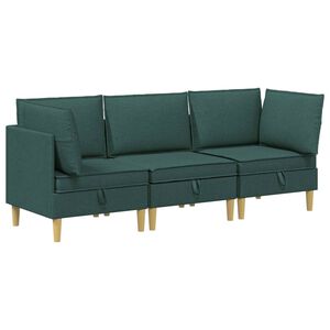 vidaXL Modulaarne diivanisari koos ladustamisega 3 pcs Tumeroheline