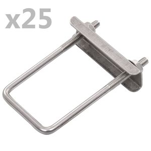 vidaXL U-&uuml;hendus 60 x 40 mm aiapostile, 25 komplekti
