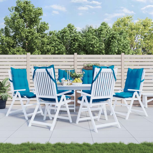 vidaXL k&otilde;rge seljatoega toolipadjad 6 tk, helesinine, oxford kangas