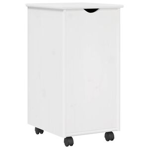 vidaXL Rattaga kapp Valge 34 x 39 x 65,5 cm Kindel m&auml;nnipuidust