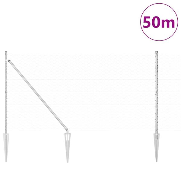 vidaXL Aiapost H&otilde;bedane 50 x 1 m (50 mm v&otilde;rku) Teras