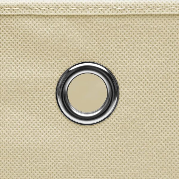 vidaXL mittekootud kangast hoiukastid 10 tk, 28 x 28 x 28 cm, kreemjas