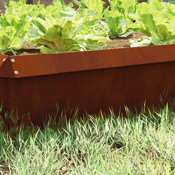 vidaXL &Uuml;kssarviku aed 16 pcs Rooste 100 x 3,5 x 25 cm terase t&uuml;&uuml;p