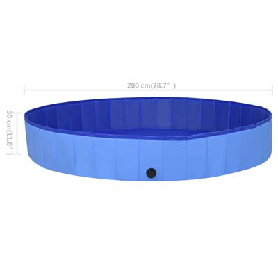vidaXL kokkupandav koertebassein, sinine, 200 x 30 cm, PVC